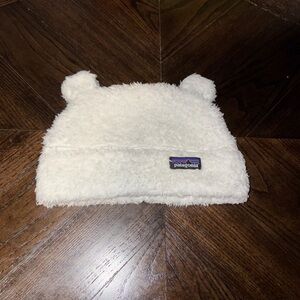 Patagonia Cream Fuzzy Bear Ear Kids Hat